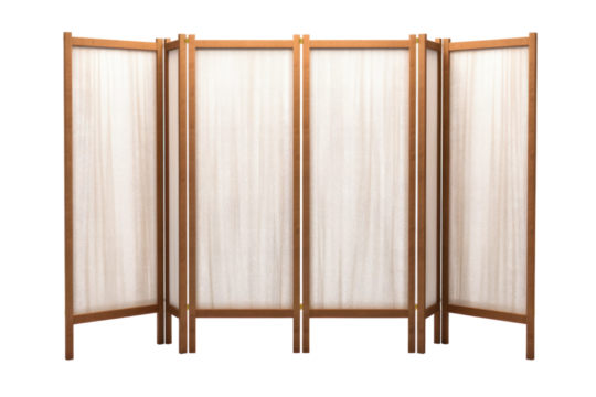 folding screen room divider isolated on a transparent background, generative ai