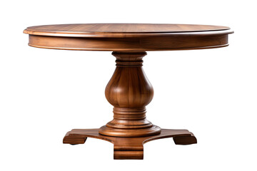 pedestal dining table isolated on a transparent background, generative ai