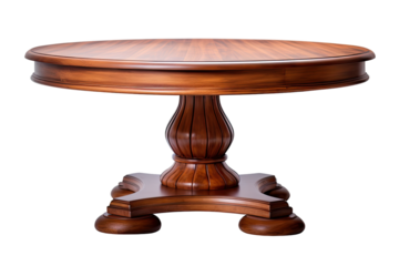 pedestal dining table isolated on a transparent background, generative ai