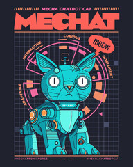 Robot Cat Vector Art, Illustration, Icon and Graphic