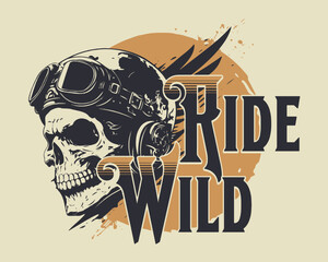 Skull - Ride Wild Vector Art, Illustration, Icon and Graphic