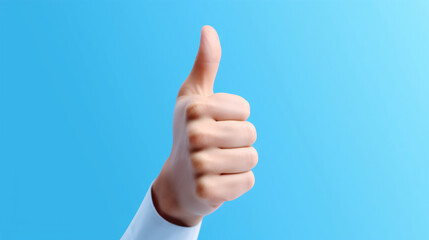 Thumbs up! Clean background with space.
Generative AI