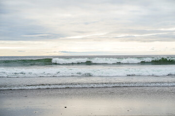 Waves at a beach along the Oregon  Coast. 