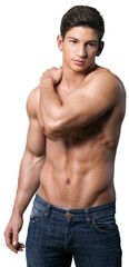 Fototapeta na wymiar The handsome muscular body of a young man