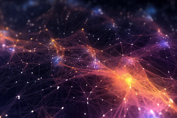 Futuristic data network: Plexus effect creating a dynamic and interconnected digital landscape Generative AI