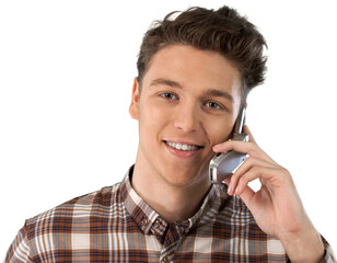 Young man talking on his cell phone