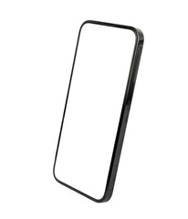 Mobile phone mockup, blank screen. Smartphone display mock-up isolated on white background