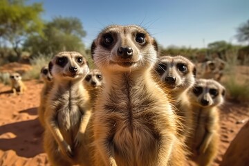 Fototapeta premium Curious Funny Meerkats