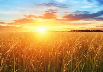 Rice field created with Generative AI technology