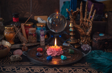 White magic, energy cleaning. Altar for witch, magic for love, health, attracting happiness ....