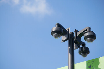 CCTV security camera operating outdoor