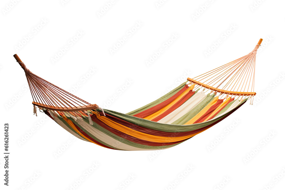 Wall mural hammock isolated on a transparent background, generative ai