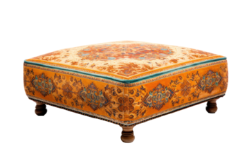 ottoman isolated on a transparent background, generative ai