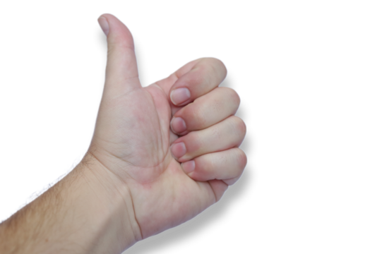 Simbolo e sinal com as mãos de uma pessoa.