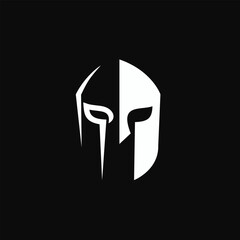 Spartan Helmet Logo Design Vector Illustration