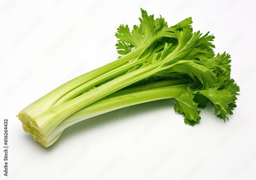 Poster fresh celery isolated on white background. created with generative ai technology