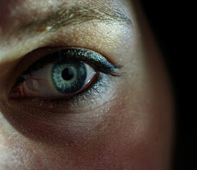 An abstract eye closeup of a woman in jena