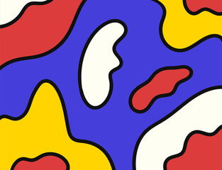 vector doodle freeform flat geometric and black border outlines for banner, publication, social media background