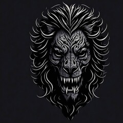 lion tattoo skull mask, generative ai