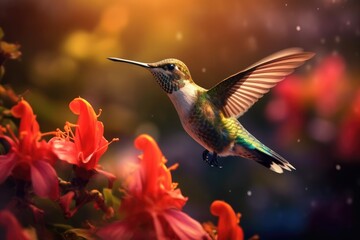 Fototapeta na wymiar Exquisite Hummingbird Garden