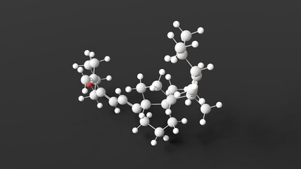 ergocalciferol molecule, molecular structure, vitamin d2, ball and stick 3d model, structural chemical formula with colored atoms