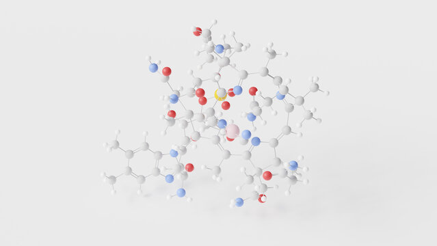 cobalamin molecule 3d, molecular structure, ball and stick model, structural chemical formula vitamin b12