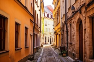 Naklejka na ściany i meble bratislava slovakia oct 16 2019 narrow streets