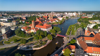 Fototapeta na wymiar Wroclaw city view on a sunny day.