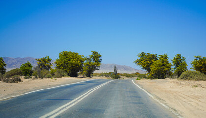 road with blue sky