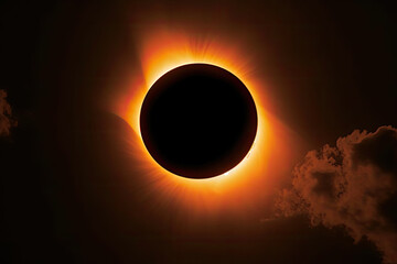 Illustration of April 8, 2024 Solar Eclipse - Generative AI