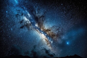 brilliant supernova exploding in the night sky. Generative AI - obrazy, fototapety, plakaty