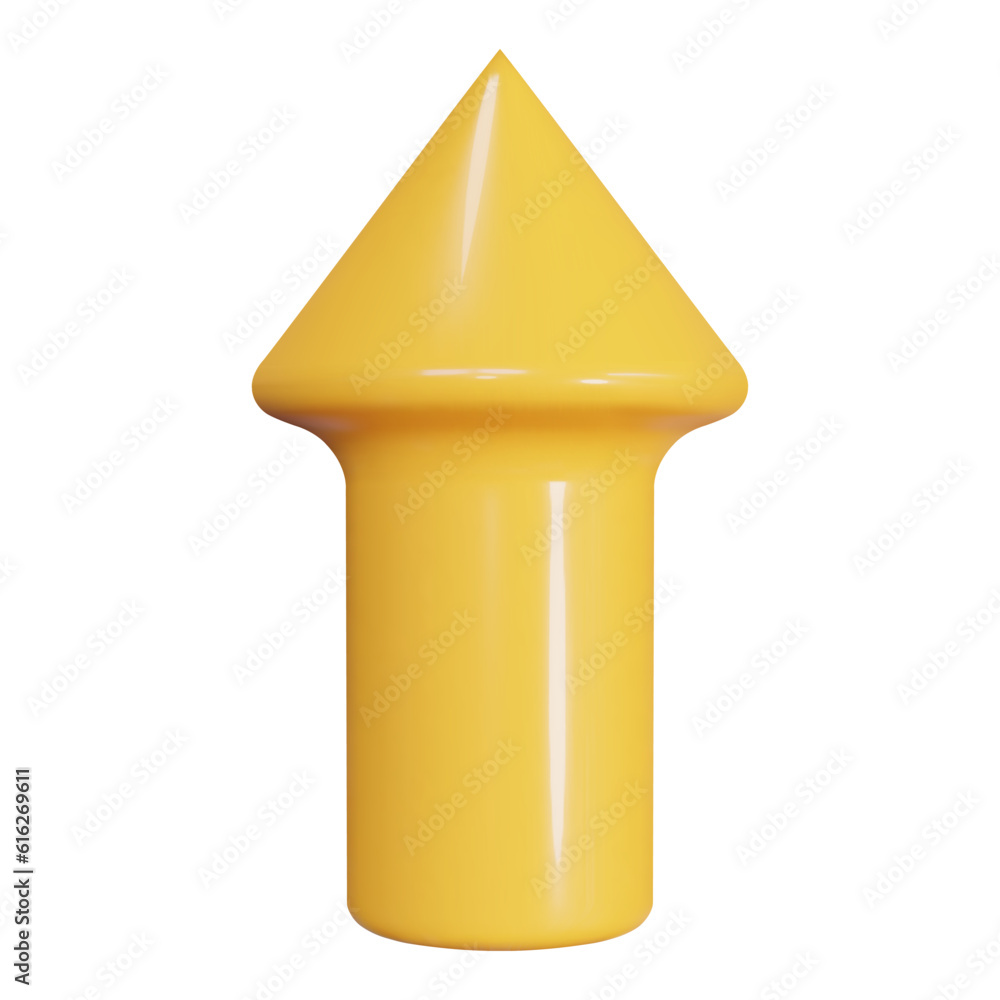 Aufkleber 3d round arrow pointing up. vector illustration on isolated background.