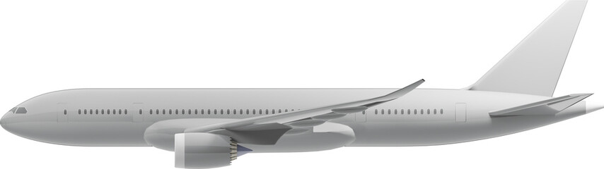 Side view of commercial airplane