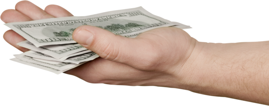 Human hand holds a stack Paper Currency