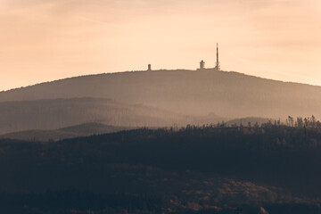 Brocken Silhouette Harz Wahrzeichen Des