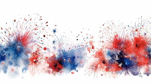 Fireworks background on white illustrated using generative ai