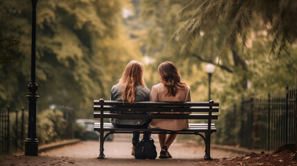 Couple sitting on bench