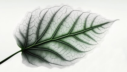 A Transparent Leaf on a White Background