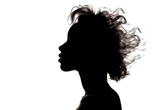 woman silhouette isolated on white background. Generated by AI.