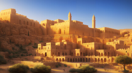 Fototapeta premium The concept of the cities of ancient Palestine, generative AI