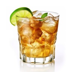 Ginger ale on a white background