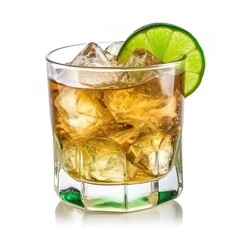 Ginger ale on a white background