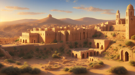 Fototapeta premium The concept of the cities of ancient Palestine, generative AI