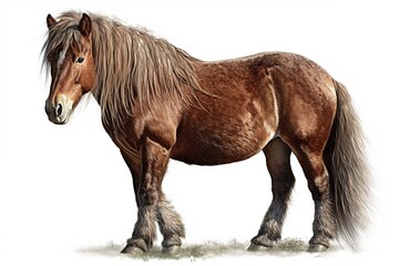 Obraz premium pony isolated on white background. Generated by AI