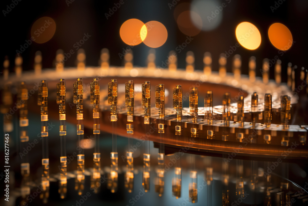 Poster a close up of a table with a lot of bottles on it. generative ai.