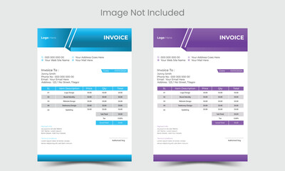 Invoice minimal design template. Bill form business invoice accounting