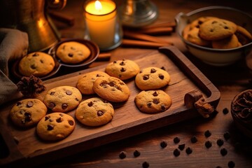 Obraz premium cookies on a plate. Generative AI.