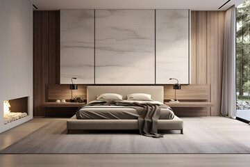 interior of a modern minimalistic bedroom