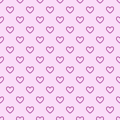 Seamless purple heart pattern background.Simple heart shape seamless pattern in diagonal arrangement. Love and romantic theme background.