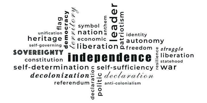 Independence Typography Cloud in Black and White 
